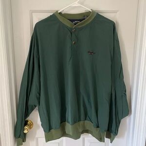 Men’s Vintage Eddie Bauer Ebtek Green Golf Pullover Nylon Windbreaker Sz Large